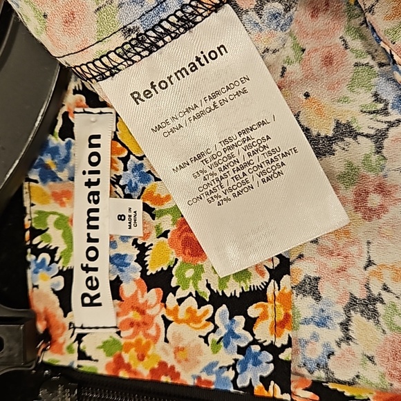 💕REFORMATION💕 Mavis Dress ~ Trix Multi-Color Floral Print 8 NWOT - Picture 16 of 16